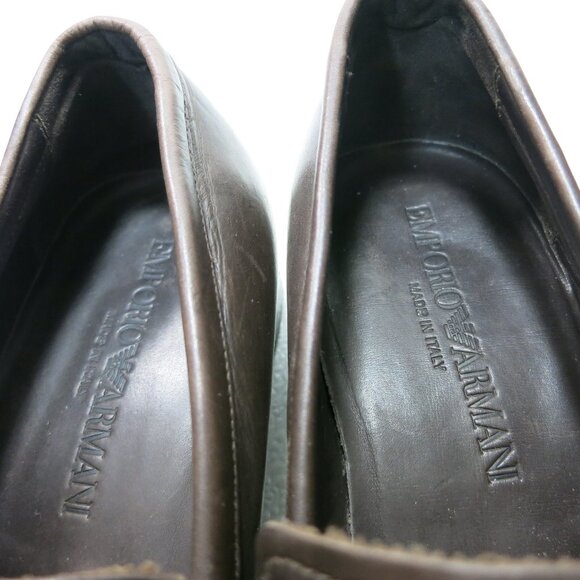 Emporio Armani Leather Dress Strap Loafers Footwear Men\'s Shoes Italy Sz 8 main image 4